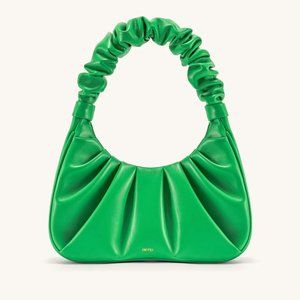 JW PEI GABBI RUCHED HOBO HANDBAG - GRASS GREEN